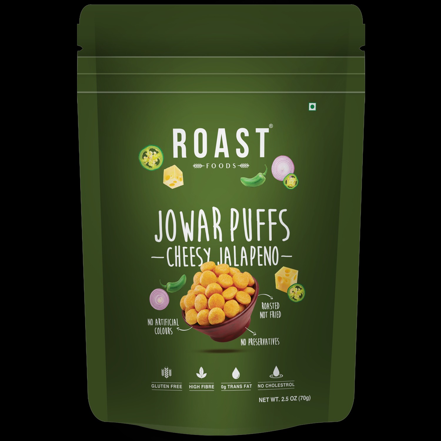 Roast Jowar puffs with Cheesy Jalapeno