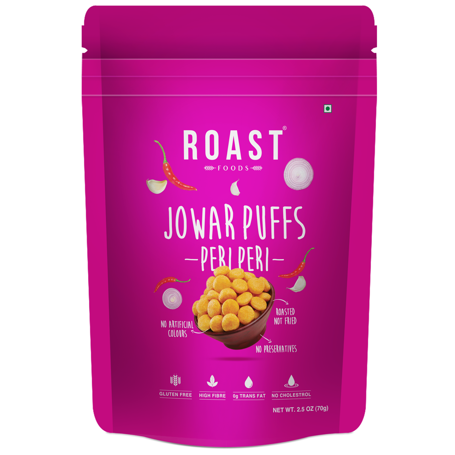 Roast Jowar Puffs with Peri Peri