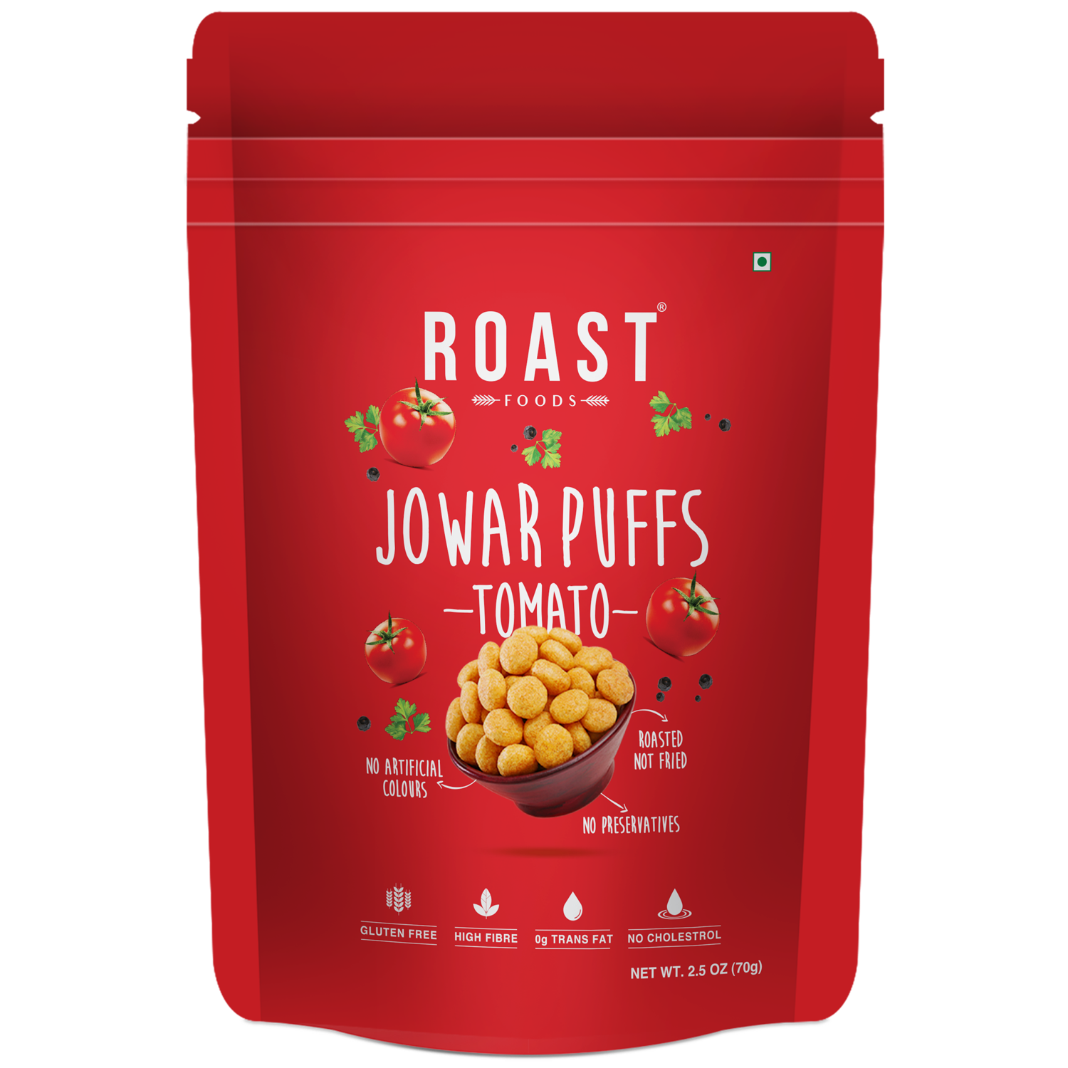 Roast Jowar Puffs with Tomato